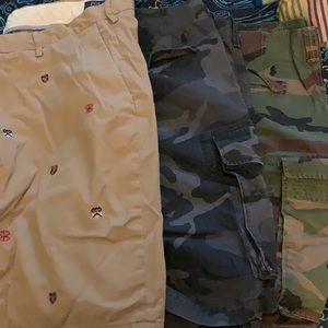 Three pairs of Ralph Lauren polo shorts